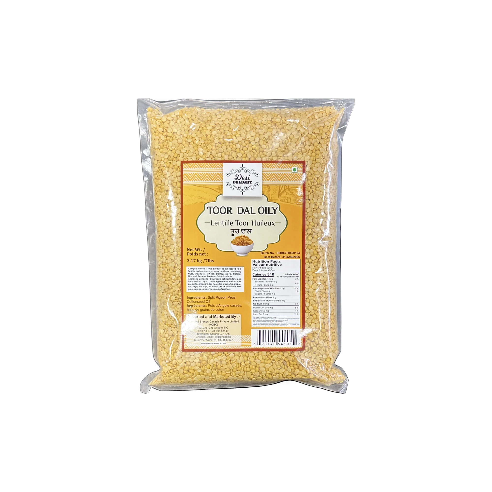 Desi Desi Delight Toor Dal Dry 4Lb 4Lb